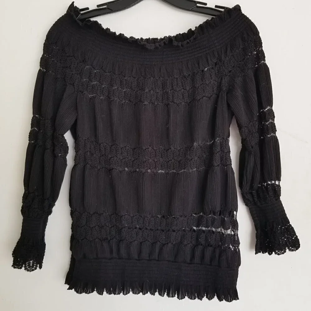 Anthro Deletta Riley Off The Shoulder Lace Top XS